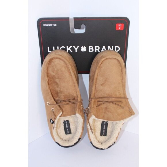 Lucky Brand Mens M 9-10 Quilted Microsuede Gray Clog Slipper Faux Fur Casual New main image 6